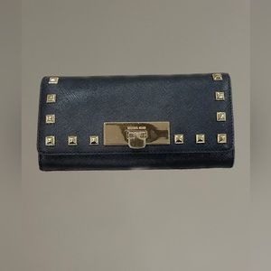 Michael Kors Black Saffiano Leather Studded Wallet
